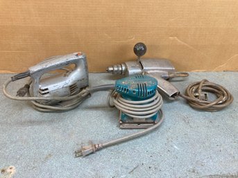 Electric Hand Sander, With Vintage Electric Drill & Jigsaw