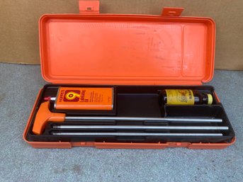 Hoppes Gun Cleaning Kit In Orange Plastic Case