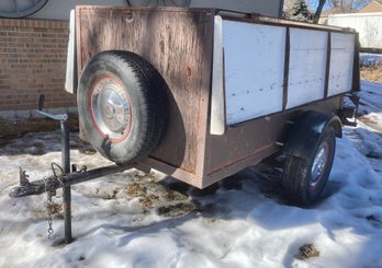 Colorado Titled Handy Pull Behind Trailer Built On Vintage Ford Axel With 4 X 8 Hinged Lid Box
