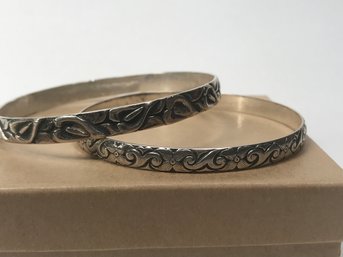 Couple Of Sterling Embossed Bangles