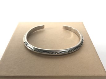 Stamped Bangle With Arrow Motif