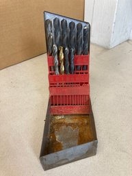 Vintage DrilDex Metal Drillbit Case With Assortment Of Bits (see Photos)