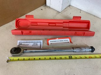 Pittsburgh Brand Torque Wrench In Red Plastic Case