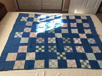 Couple Of Vintage Handmade Quilts- 1 Cotton & 1 Polyester Patchwork