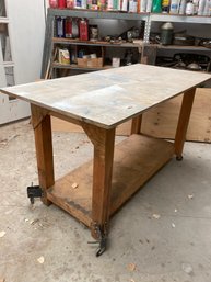 Handy 6 Ft X 3 Ft Shop Table On Casters With Locks