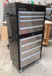 New/unused Locking Steel Glide Brand 27 In 8 Drawer Tool Chest And Cabinet Set On Casters