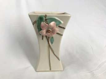 Vintage Cream McCoy Pink Blossom Vase