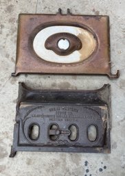 Two Antique Cast-iron Stove Doors