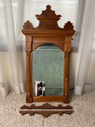 Antique Wooden Hand Carved Framed Mirror