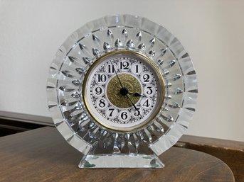 French Made Cristal DArques Lead Crystal Desk Clock