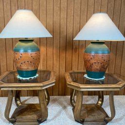 Pair Of Large Ceramic Lamps (Tables Sold Separately)