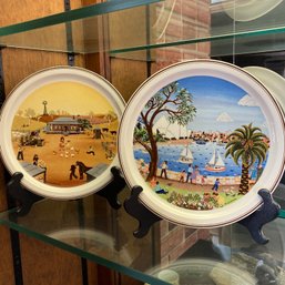 Scenes Of Australia Decorative Plates Features The Harbor And The Homestead