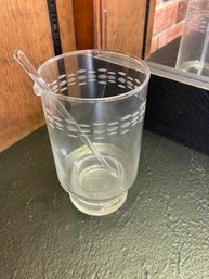 Glass Drink Mixing Vessel With Stir Stick
