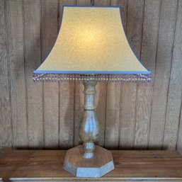 Lamp With Turned Wood Base