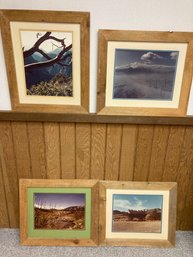 4 Wooden Framed Large Photograph Prints