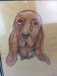Sweet Painting Of Dog- Signed JL