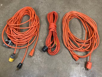 Four Orange Extension Cords