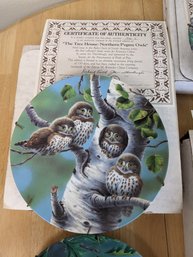 Collection Of Knowles China Collector Plates Featuring Owls