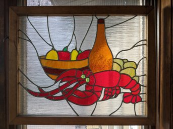 Handcrafted Hanging Stained Glass Lobster