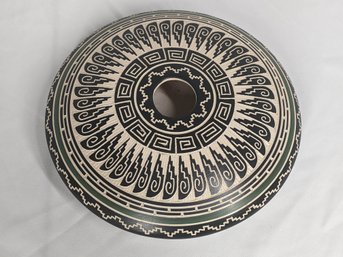 Super Detailed & Ornate Signed Black And White Ceramic Pot
