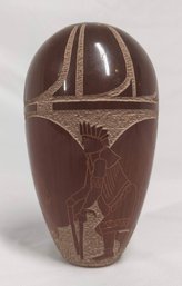 Signed Carved Ceramic Vase
