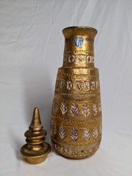 KB Italy Mid Century Ceramic Vase With Topper
