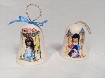 1995 & 1996 DeGrazia Collectible Ceramic Bells