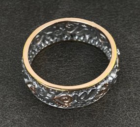 Goldtone & Silvertone Filigree Ring