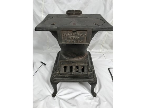 Really Cool Antique BIRMINGHAM SPEEDY B S & R Co Cast Iron Stove No-18