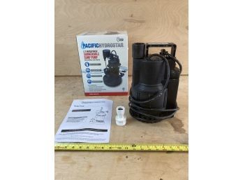 PACIFIC HYDROSTAR 1/2 HORSEPOWER SUBMERSIBLE SUMP PUMP WITH VERTICAL FLOAT SWITCH 3000 GPH