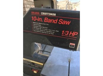 SEARS/CRAFTSMAN 10-in. Band Saw With Lots Of Blades, On Tall Table