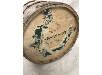Antique Wooden Bucket With Vintage Decorative Paper Decoupage (cool Antique Patina)