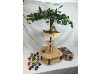 Large Wooden Treehouse Toy With Assorted Figures