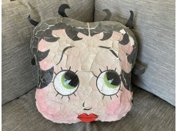 Vintage Artisan Made Betty Boop Papier-mâché Mask With Sunglasses Lens Eyes, See Photos For Condition/ Fragile