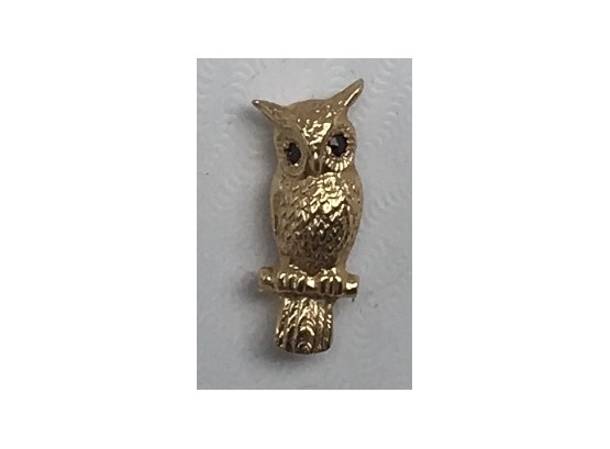Beautiful Gold Owl With Jewel Eyes