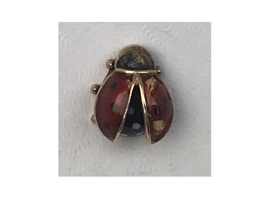 14K Gold Enamel Ladybug Pin