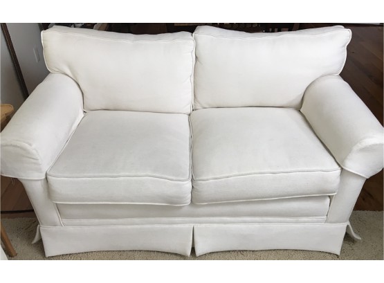 Great White Loveseat Sofa, Clean Lines Wonderful Condition- Shows Very Slight Wear (see Photos)