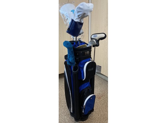 New RJ Golf Brand EX-350 Golf Bag With Some Great Clubs Featuring A Taylormade RBZ & Burner Driver & More!
