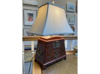 Wonderful Asian Designed Lamp With Drawers & Rabbit Finnial
