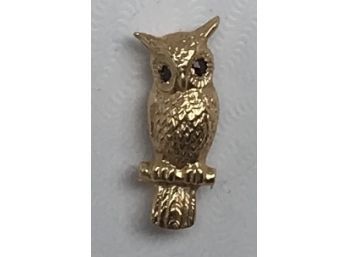 Beautiful Gold Owl With Jewel Eyes