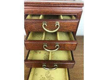 Beautiful Jewelry Box With Lined Drawers- See Photos For Size