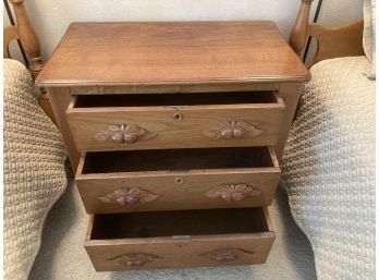 Antique Wood Dresser With Intricately Carved Leaf Drawer Pulls, Dovetail Joints- See Photos For Details