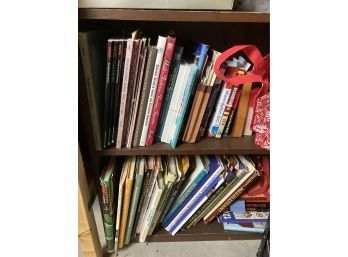 Two Row Bookshelf With Assortment Of Books & More (see Photos)
