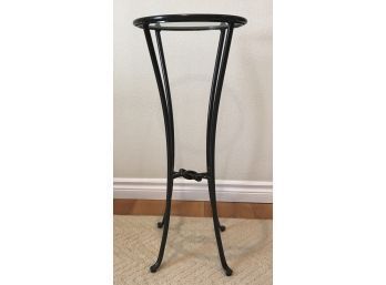 Black Metal Plant Stand  With Glass Top