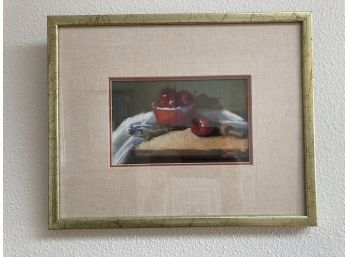 CHIPPED RED BOWL Pastel By Gene Lowder-
