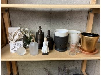 Assortment Of Soap Dispensers & Decorations With Flower Pots