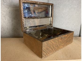 Wonderful Antique Mirrored Humidor With Key