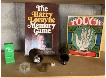 Vintage Palmistry & Memory Game With An Assortment Of Dice Games