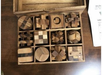 Beautifully Hand Crafted Wood Box With Wooden Puzzles