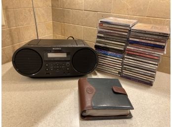 Sony CD, Radio And Bluetooth/USB Personal Audio System ZSRS60BT With Great CD Collection (see Photos)